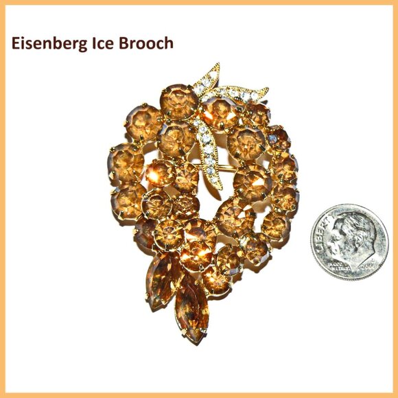 Eisenberg Ice Large Rhinestone Brooch - Picture 2 of 5